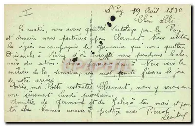 Le Puy - O Rocher Saint-Michel d'Aiguilhe (Aspecto Oeste) — Le Velay Illustré, n° 192 — Verso