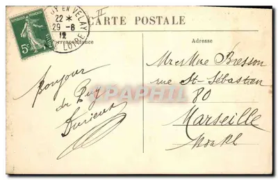 Le Puy — Ogólny widok z Rocher d'Espaly (Wys. 630 m) — 'Le Velay Illustré' nr 38 — Rewers