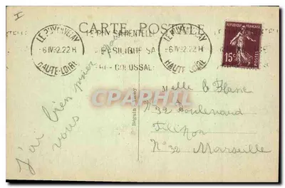 El Rocher Cornelle y la Estatua colosal de N. S. de Francia — La Haute-Loire pitoresca — Editor: Idalat, n° 35 — Reverso