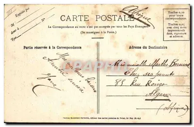 Le Puy - La Montée des Tables — prospettiva della Cattedrale — editore M. B. Rep. int. n° 120 — Verso
