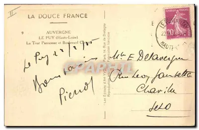 La Tour Pannessac — Auvergne — Wydawnictwo Art Yvon, Paryż — Rewers