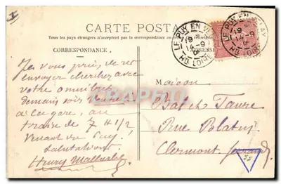 Le Puy-en-Velay (Haute-Loire) — Widok panoramiczny — L. Hiroudelle, Paryż, n°481 — Rewers