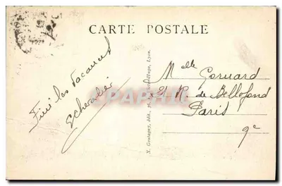 LYON — Plac Bellecour i wzgórze Fourvière — X. Contatgny, wyd., 36, rue d'Allègre, Lyon — Rewers