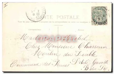 Lyon — Place Bellecour i Katedra Młodości — Stara pocztówka nr 112, wydawca Francja — Rewers