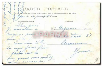 LYON - Rue de la République — H. L., n°24 — selo 10c vermelho République — Verso