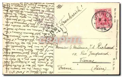 Alsace-Saint-Odile, Klasztor Świętej Odilii w Elsasie — Ilustracje Elsasu i Lotaryngii w Gravurach, nr 236 — Rewers