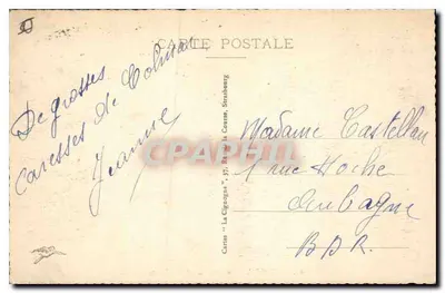 Colmar - Comissariado de Polícia — Carta postal n°47, editada por Cartas 'La Cigogne' — Verso