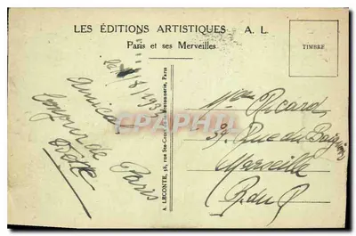 Paris - Panorama der Île und der Cité - A. L. — Rückseite