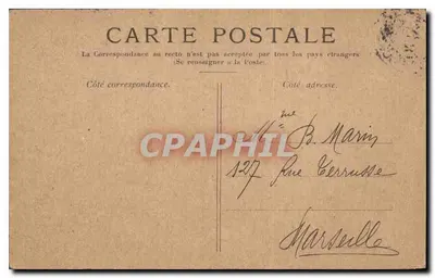 Antieke ansichtkaart Parijs La Porte Saint Denir — Achterkant