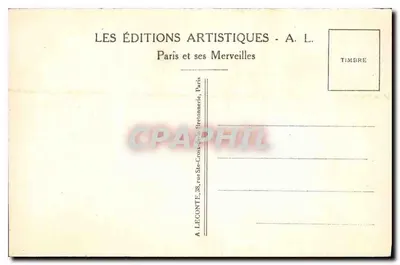Paris — Arco do Triunfo — Les Éditions Artistiques - A. L. — Verso