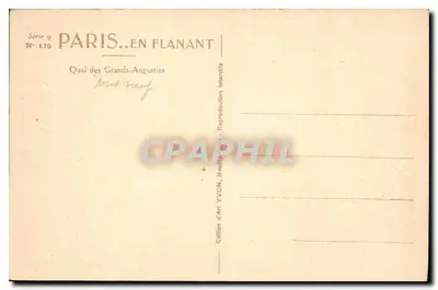 Quai des Grands-Augustins — Paris — Édition YVON, série 9 n°179 — Verso