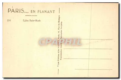 Igreja de São Roque — Paris — Edições d'Art YVON, Paris — Verso