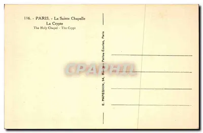 A Santa Capela — A Cripta — E. Papeghin, 24, Rua das Pequenas Estabulagens, Paris — Verso