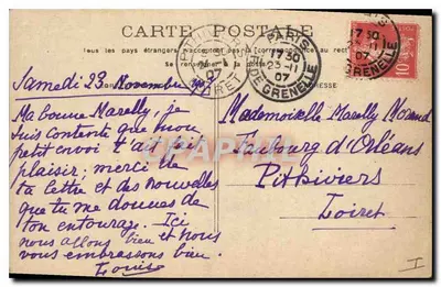 PARIS - Les Buttes-Chaumont — widok jeziora z mostkiem i drzewami — — Rewers