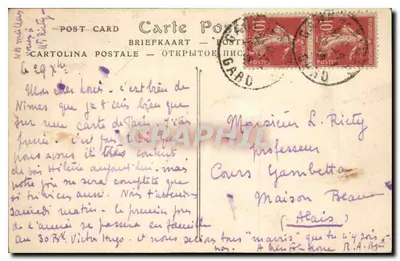 Paryż — Widok na Katedrę Notre-Dame i Panthéon, z Saint-Gervais — ND Phot. — Rewers