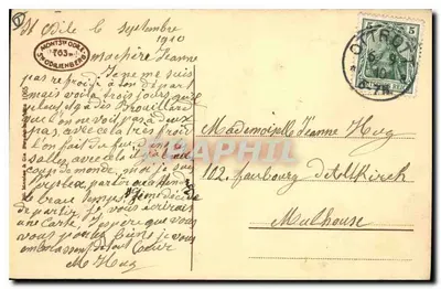 Św. Odilienberg — widok z zamku na zarośniętej górze — wydawca nieznany — Rewers