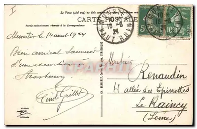 Strasburg - Rue du Bain-aux-Plantes — n° 422 — Rewers