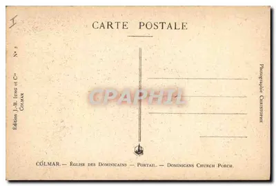 Colmar — Portal da Igreja dos Dominicanos — Edição J.-B. Luxe et Cie — Verso