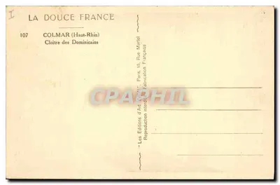 Colmar — Cloître dos Dominicanos — Les Éditions d'Art 'Vivons' — Verso