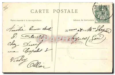 Vichy – Casino – Sala de Correspondência — B. F., PARIS — Verso