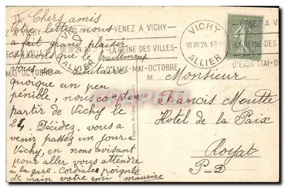 Vichy — Stacja i pomnik 'Miasto Vichy' — Ideal, nr 456 — Rewers