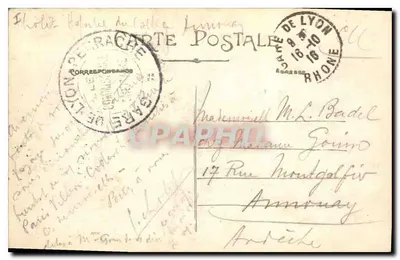 LYON — Palácio de Justiça e Basílica de Fourvrière — E. R. n°345 — Verso