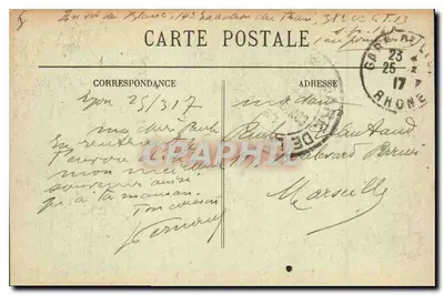 LYON — Place Bellecour i Coteau de Fourvière — E.R. — Rewers
