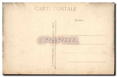 Paryż — Rue du Temple i Statua Republiki — J. Cormault, drukarnia 3, rue Bergère — Rewers