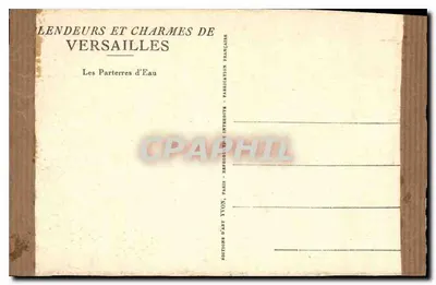 Os Parterres d'Eau — Versailles — Éditions d'Art Yvon — Verso