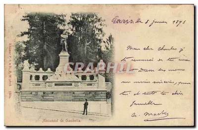 Monument Gambetta — Paryż — Wydawca T.S.A.D. n° 132a