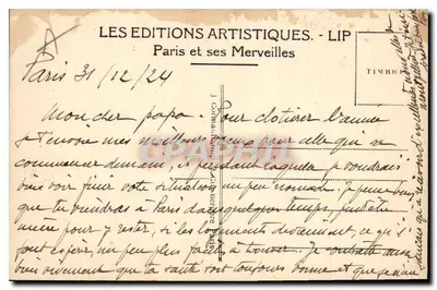 Arc de Triomphe — Grobowiec Nieznanego Żołnierza — LES ÉDITIONS ARTISTIQUES. LIP — Rewers