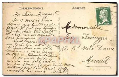 Paryż — Widok ogrodu Tuileries — LL, nr 695 — Rewers