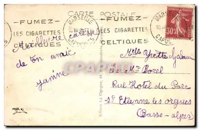 Marseille — Pałac Longchamp — Wydawnictwo La Cigogne, nr 25 — Rewers
