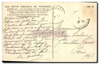 Eiland If — Kasteel van If — Uitgave Mona — Achterkant