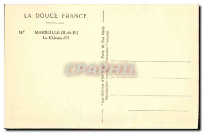 The Château d'If — Marseille (B.-du-R.) — Éditions d'Art Yvonne, Paris — Back