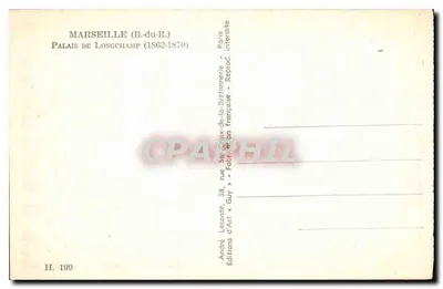 Pałac Longchamp — Marsylia (B.-du-R.) — Wydawnictwo Art André Laconte, Paryż — Rewers