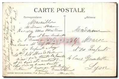Marseille — Pałac Longchamp — Wydawnictwo Nowe Galerie, n°21 — Rewers