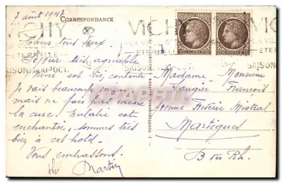Vichy — Nowa poczta (architekt L’Azéma) — G. d'O. 115 — Rewers