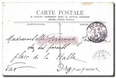 Stara pocztówka Paris — Kolumnada Louvru — Rewers