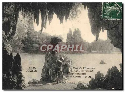 Jezioro Daumesnil — Pittoreski widok jaskini — C.M. — Las Vincennes, Paryż