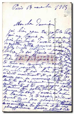 Paris — Perspectiva da Avenida Bonne-Nouvelle — Editor não visível, número de série não visível — Verso