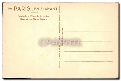 Bacia da Praça da Nação — Paris — Edição d'Art YVON, Paris — Verso