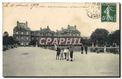 Paryż — Jardin du Luxembourg — Le Palais et le Bassin — P. Marmouse, Paryż