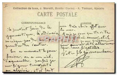 Porto (Corsica) — Le Fond du Golfe — J. Moretti, n° 469 — Verso