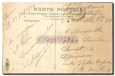 Korty Urzędu Miejskiego — Évian-les-Bains — wydawca L.V.R.C. — Rewers