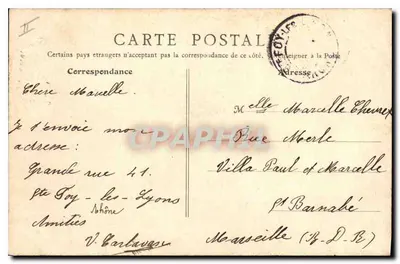 Lyon — Hotel de Ville, place de la Comédie — B. F., Paris, nr 740 — Rewers