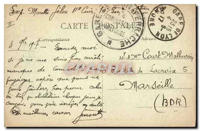 Lyon — Fontaine Bartholdi — B. F., Paryż, nr 48 — Rewers