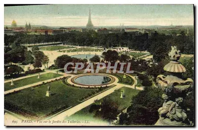 Paryż — Widok na ogród Tuileries — LL. — n° 695