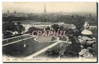 PARIS — Widok ogrodu Tuileries — LL, nr 695