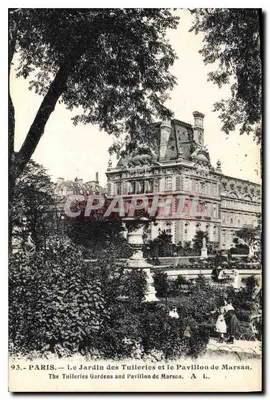 Paryż — Ogród Tuileries i Pałac Marsan — A. L.